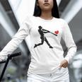 Valentines Day Baseball Batter Silhouette Heart Men Boys Kid Unisex Long Sleeve T-Shirt
