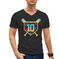 10 Years Old 10th Birthday Baseball Ice Cream Dripping Boys Men's V-Neck T-Shirt 10 Years Old 10th Birthday Baseball Ice Cream Dripping Boys Men's V-Neck T-Shirt