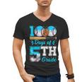 100 Days Of 5th Grade Baseball 100th Day Of School Boys Kids Men's V-Neck T-Shirt 100 Days Of 5th Grade Baseball 100th Day Of School Boys Kids Men's V-Neck T-Shirt