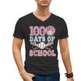 100 Days Of School Baseball 100th Day Of School Girls Men's V-Neck T-Shirt