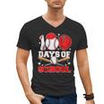 100 Days Of School Baseball Boys Kids Students Men's V-Neck T-Shirt 100 Days Of School Baseball Boys Kids Students Men's V-Neck T-Shirt
