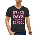 100 Days Of School Baseball Boys Six Seven Drip 100th Day Men's V-Neck T-Shirt