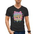 100 Days Of School Baseball Drip Boys Kids 100th Day Men's V-Neck T-Shirt