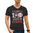 100 Days Of School Dabbing Baseball Hit Student Kids Boys Men's V-Neck T-Shirt 100 Days Of School Dabbing Baseball Hit Student Kids Boys Men's V-Neck T-Shirt