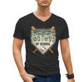 100 Days Of School Home Plate Camo Baseball Dripping Boys Men's V-Neck T-Shirt