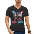 100 Days Of School Ice Cream Drip Baseball 100 Days Smarter Men's V-Neck T-Shirt 100 Days Of School Ice Cream Drip Baseball 100 Days Smarter Men's V-Neck T-Shirt