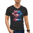 2026 American Flag Baseball Ice Cream Drip Bats Boys Men's V-Neck T-Shirt 2026 American Flag Baseball Ice Cream Drip Bats Boys Men's V-Neck T-Shirt