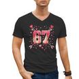 6 7 Melting Number Arrow Baseball Drip Valentine's Day Men's V-Neck T-Shirt