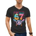 7th Birthday Boys I Was 6 Now I'm 7 Baseball Ice Cream Drip Men's V-Neck T-Shirt 7th Birthday Boys I Was 6 Now I'm 7 Baseball Ice Cream Drip Men's V-Neck T-Shirt