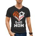 Ball Mom Heart Soccer Basketball Baseball Football Mom Men's V-Neck T-Shirt Ball Mom Heart Soccer Basketball Baseball Football Mom Men's V-Neck T-Shirt