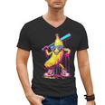 Banana With Baseball Bat Street Baseball Drip Men's V-Neck T-Shirt Banana With Baseball Bat Street Baseball Drip Men's V-Neck T-Shirt
