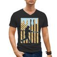 Baseball Drip Boys Dripping Ice Cream Baseball American Flag Men's V-Neck T-Shirt