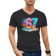Baseball Drip Ice Cream 67 Graffiti Splash Melt Men's V-Neck T-Shirt