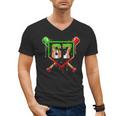 Baseball Ice Cream Drip Number 67 Player 6 7 Christmas Pjs Men's V-Neck T-Shirt Baseball Ice Cream Drip Number 67 Player 6 7 Christmas Pjs Men's V-Neck T-Shirt