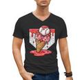 Baseball Ice Cream Drip Baseball Strawberry For Youth Red Men's V-Neck T-Shirt