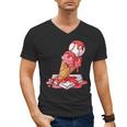 Baseball Ice Cream Drip Youth Strawberry Baseball Red Men's V-Neck T-Shirt Baseball Ice Cream Drip Youth Strawberry Baseball Red Men's V-Neck T-Shirt