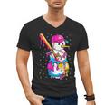 Baseball Snowman Drip Christmas Baseball Boys Men Kids Men's V-Neck T-Shirt