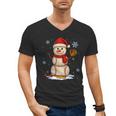 Baseball Snowman Merry Christmas Holiday Sports Xmas Pajamas Men's V-Neck T-Shirt Baseball Snowman Merry Christmas Holiday Sports Xmas Pajamas Men's V-Neck T-Shirt