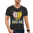 Bonus Mom Of Both Half Baseball Softball Ice Cream Drip Men's V-Neck T-Shirt Bonus Mom Of Both Half Baseball Softball Ice Cream Drip Men's V-Neck T-Shirt