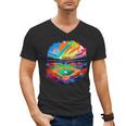 Colorful Baseball Field Home Run Baseball Player Fans Men's V-Neck T-Shirt Colorful Baseball Field Home Run Baseball Player Fans Men's V-Neck T-Shirt