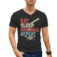 Eat Sleep Baseball Repeat Bat Ball Player Fan Men's V-Neck T-Shirt