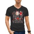 Happy 100 Days Of School Baseball Girls Coquette Bow Teacher Men's V-Neck T-Shirt