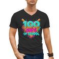 Happy 100 Days Of School Costume Baseball Drip Ice Cream Men's V-Neck T-Shirt Happy 100 Days Of School Costume Baseball Drip Ice Cream Men's V-Neck T-Shirt