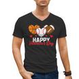 Happy Valentine’s Day Basketball Football Baseball Hearts Men's V-Neck T-Shirt
