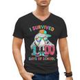 HUGvyn I Survived 100 Days Of School Baseball 6 7 Ice Cream Men's V-Neck T-Shirt