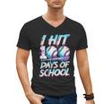 Kids 100 Days Of School 100th Day Baseball Ice Cream Drip Men's V-Neck T-Shirt Kids 100 Days Of School 100th Day Baseball Ice Cream Drip Men's V-Neck T-Shirt