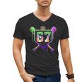 Mardi Gras Baseball Carnival Party Ice Cream Drip Boys Men's V-Neck T-Shirt Mardi Gras Baseball Carnival Party Ice Cream Drip Boys Men's V-Neck T-Shirt