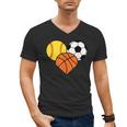 Mom Sports Heart Soccer Basketball Baseball Softball Men's V-Neck T-Shirt Mom Sports Heart Soccer Basketball Baseball Softball Men's V-Neck T-Shirt