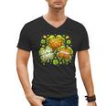 Shamrock Basketball Baseball Drip St Patrick's Day Boys Men Men's V-Neck T-Shirt