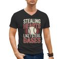 Stealing Hearts Like I Steal Bases Baseball Valentine Retro Men's V-Neck T-Shirt Stealing Hearts Like I Steal Bases Baseball Valentine Retro Men's V-Neck T-Shirt