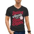 Stealing Hearts Like I Steal Bases Cute Baseball Boys Men's V-Neck T-Shirt Stealing Hearts Like I Steal Bases Cute Baseball Boys Men's V-Neck T-Shirt