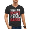 Stealing Hearts Like I Steal Bases Cute Baseball Kids Men's V-Neck T-Shirt Stealing Hearts Like I Steal Bases Cute Baseball Kids Men's V-Neck T-Shirt