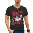 Stealing Hearts Like I Steal Bases Cute Baseball Valentine Men's V-Neck T-Shirt Stealing Hearts Like I Steal Bases Cute Baseball Valentine Men's V-Neck T-Shirt
