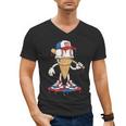 USA Patriotic Baseball Ice Cream Cone Freedom Men's V-Neck T-Shirt USA Patriotic Baseball Ice Cream Cone Freedom Men's V-Neck T-Shirt