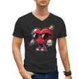 Valentines Day Baseball Heart Bat Sunglasses Men Boys Kids Men's V-Neck T-Shirt