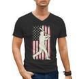 Vintage American Flag Baseball Batter Patriotic Home Run Men's V-Neck T-Shirt Vintage American Flag Baseball Batter Patriotic Home Run Men's V-Neck T-Shirt