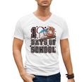 Baseball 100 Days Of School Happy 100th Day Teachers Kids Men's V-Neck T-Shirt Baseball 100 Days Of School Happy 100th Day Teachers Kids Men's V-Neck T-Shirt