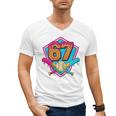Baseball Drip Jersey Number 67 For Players & 67th Birthday Premium Tri-Blend Men's V-Neck T-Shirt Baseball Drip Jersey Number 67 For Players & 67th Birthday Premium Tri-Blend Men's V-Neck T-Shirt
