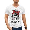 Classy Nana Life Soccer Messy Bun Baseball Mother's Day Men's V-Neck T-Shirt