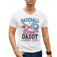 Gender Reveal Baseball Or Bows Daddy Loves You Men's V-Neck T-Shirt