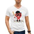 Heart Playing Baseball Valentine Baseball Men's V-Neck T-Shirt Heart Playing Baseball Valentine Baseball Men's V-Neck T-Shirt