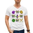 Mardi Gras Baseball Coquette Bow Fat Tuesday Parade Girls Men's V-Neck T-Shirt Mardi Gras Baseball Coquette Bow Fat Tuesday Parade Girls Men's V-Neck T-Shirt