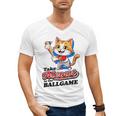 Take Meowt To The Ball Game Tee Slugger Cat Baseball Men's V-Neck T-Shirt Take Meowt To The Ball Game Tee Slugger Cat Baseball Men's V-Neck T-Shirt