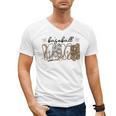 Preppy Baseball Mama Coquette Bow Game Day Mom Mother Men's V-Neck T-Shirt