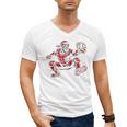 Santa Playing Baseball Catcher Merry Christmas Sport Player Men's V-Neck T-Shirt Santa Playing Baseball Catcher Merry Christmas Sport Player Men's V-Neck T-Shirt