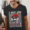 100 Days Of School Retro Baseball Sport For Boys Teachers Men's V-Neck T-Shirt 100 Days Of School Retro Baseball Sport For Boys Teachers Men's V-Neck T-Shirt